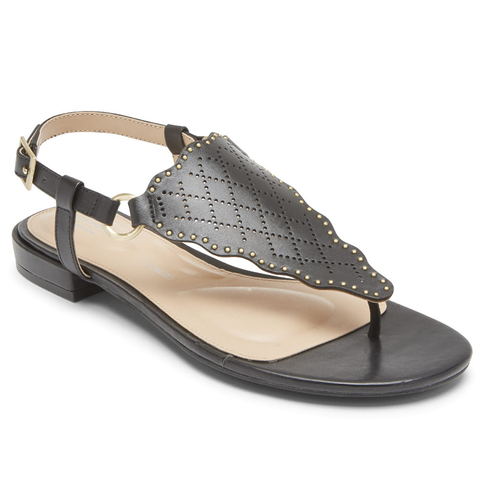 Sandalias Rockport Mujer Mexico - Total Motion Zosia Perforated Negros - XDYJE6150